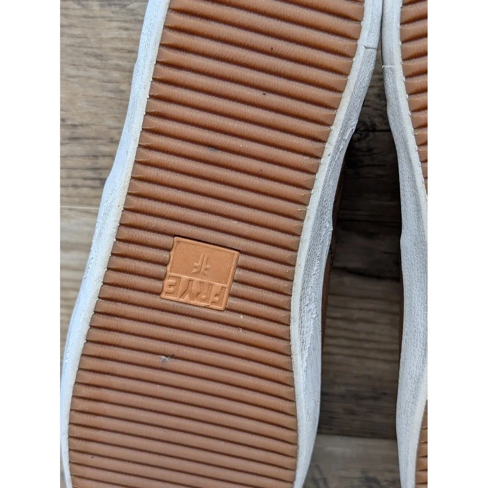 Frye‎ Brown Leather Zip Slip-On Sneakers Women's 10 Minimalist Casual